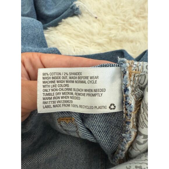 Wild Fable High Rise Straight Ankle Distressed Jeans Medium Indigo Wash Size 0 - Picture 9 of 9